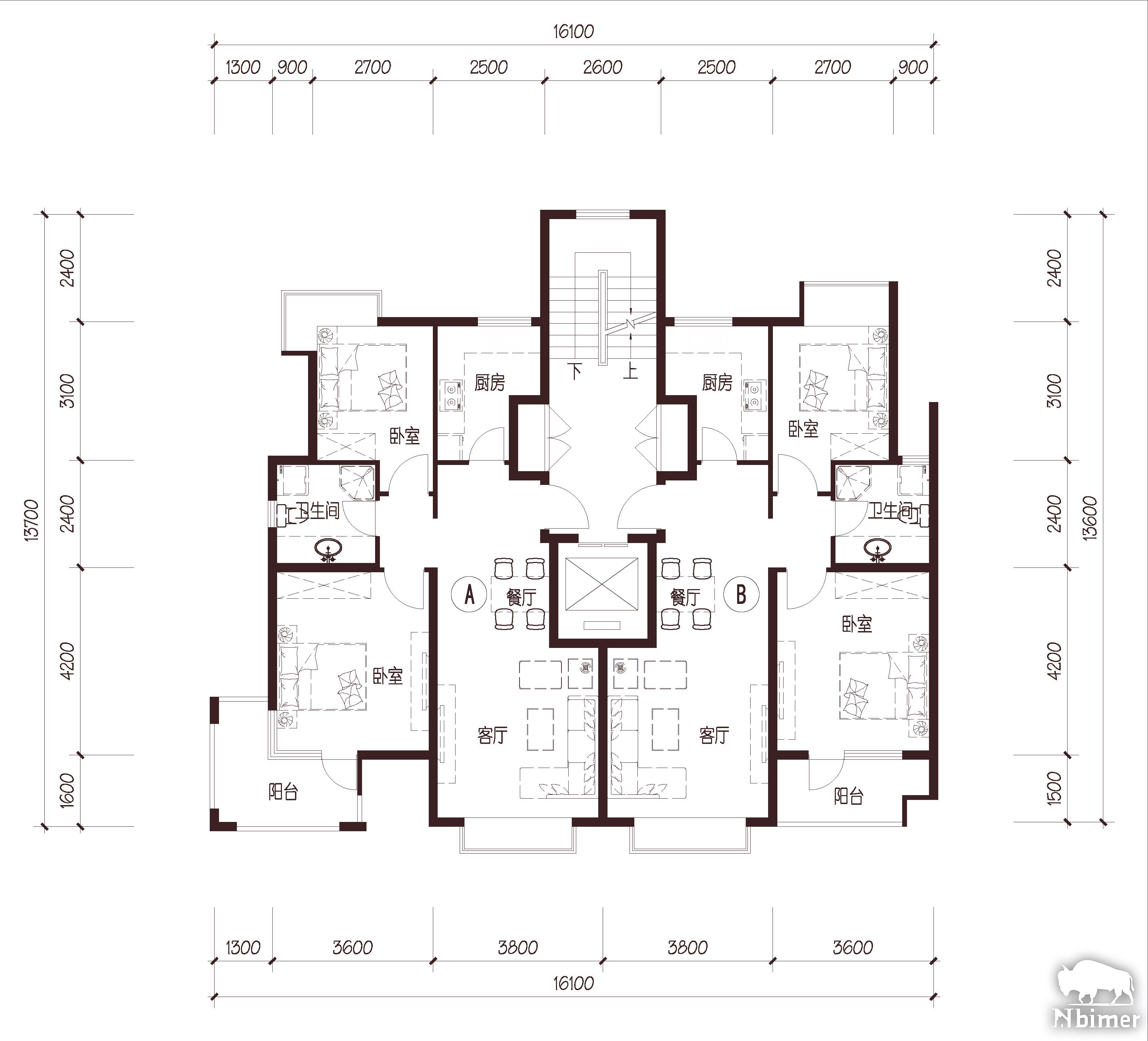 北京 城建琨廷 1梯2户 11层 户型