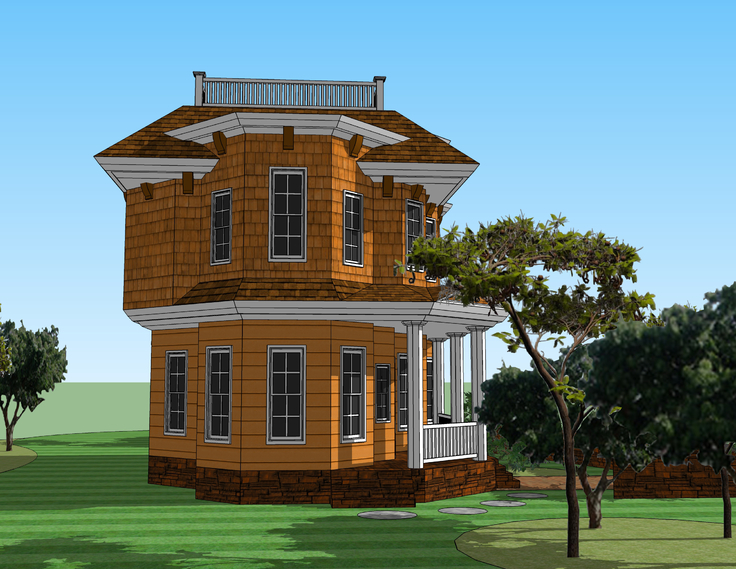 现代风格独栋别墅设计方案sketchup模型