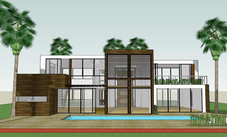 现代风格独栋别墅sketchup模型