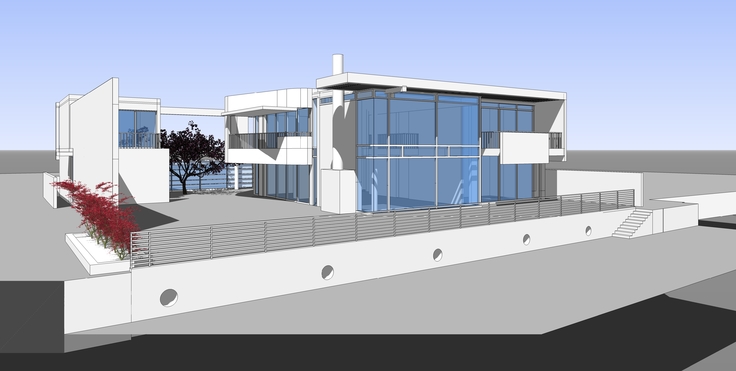 理查德.迈耶—加利福尼亚海滩别墅sketchup模型