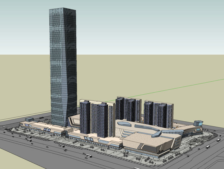 现代风格超高层城市综合体SketchUp 模型