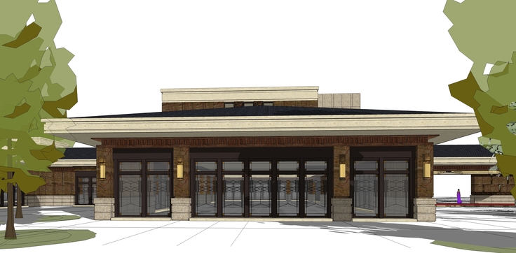 新中式古典风格酒店设计方案sketchup模型