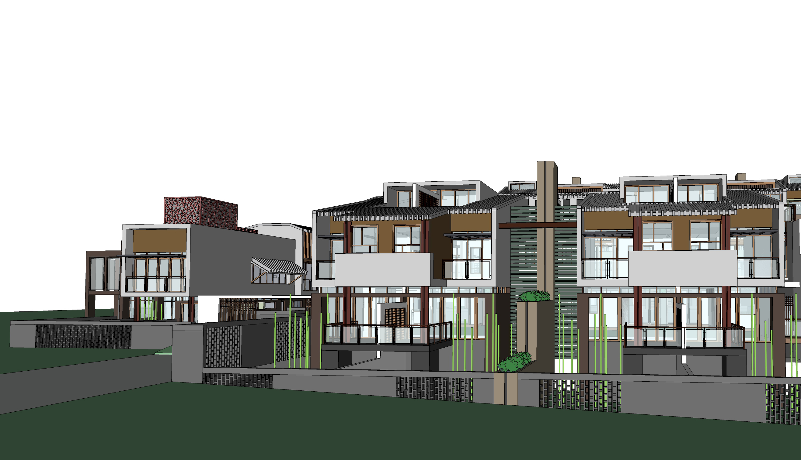 现代风格花园洋房住宅sketchup模型