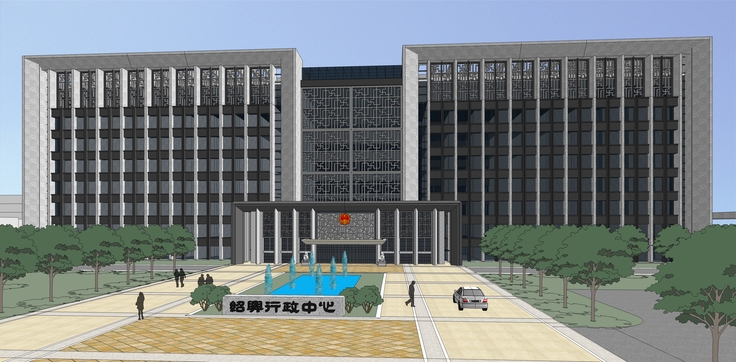 绍兴市行政中心规划方案sketchup模型