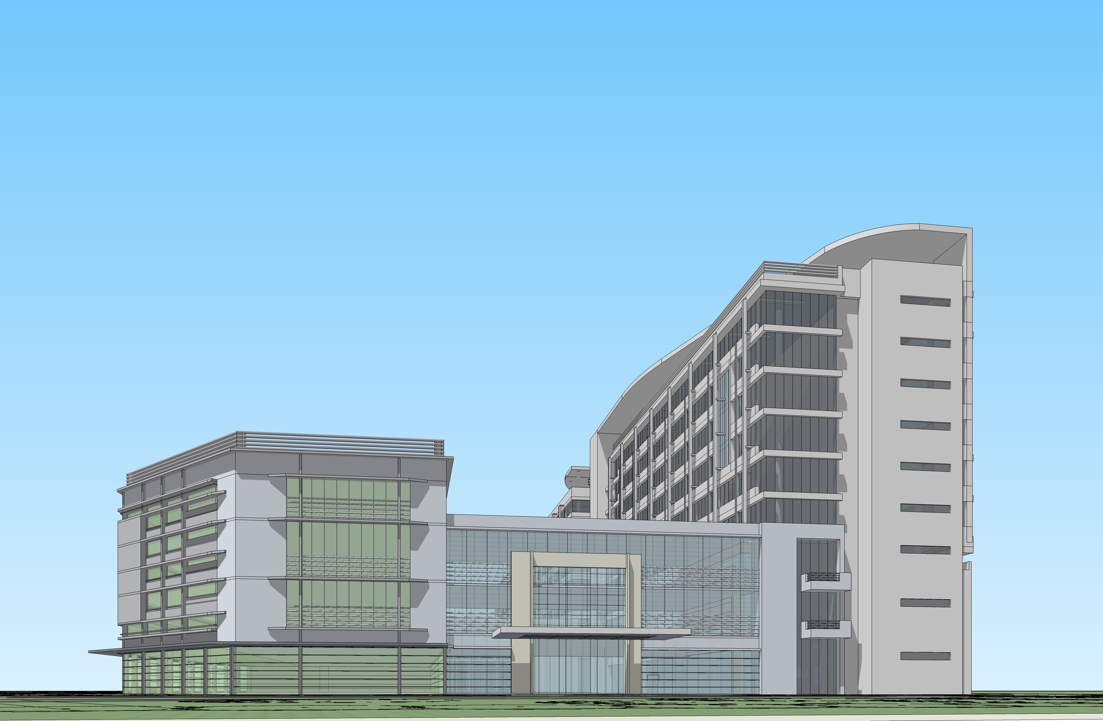 医院大楼设计方案sketchup模型