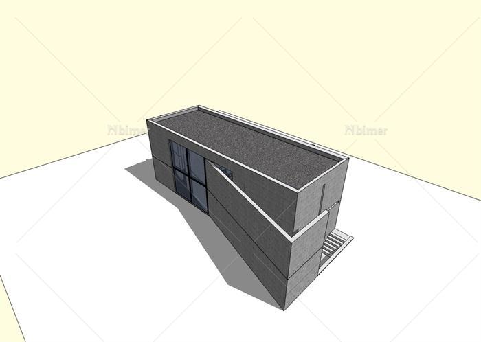 安藤忠雄——光之教堂建築設計su模型[原創]