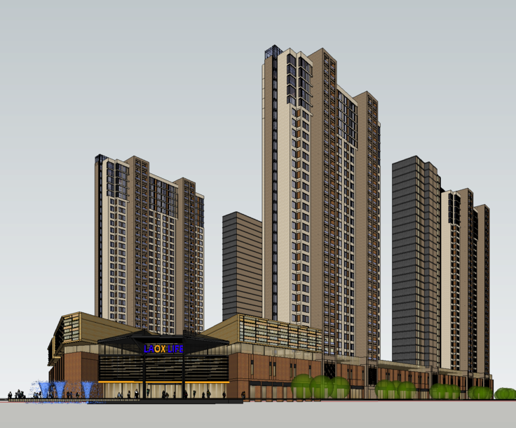 现代风格商业综合体和住宅SketchUp模型