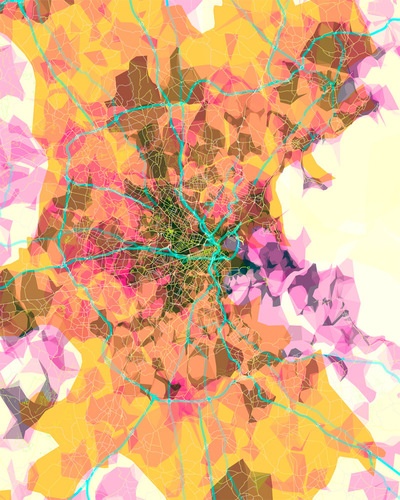 鲜艳的彩色地图——波士顿