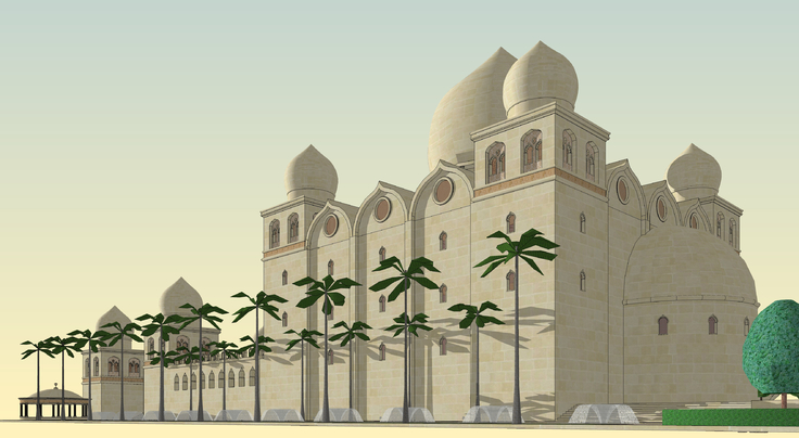 欧式风格古堡建筑方案sketchup模型