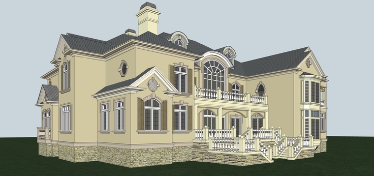 欧式风格住宅别墅单体方案sketchup模型