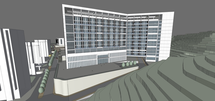 现代主义风格医院建筑sketchup模型