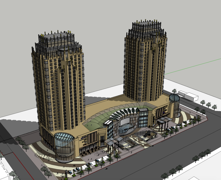 ArtDeco风格住宅和商业综合体SketchUp模型