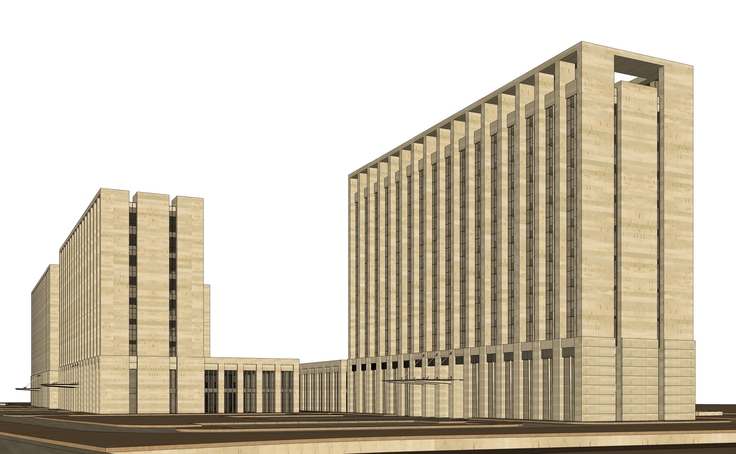 现代高层综合办公楼sketchup模型