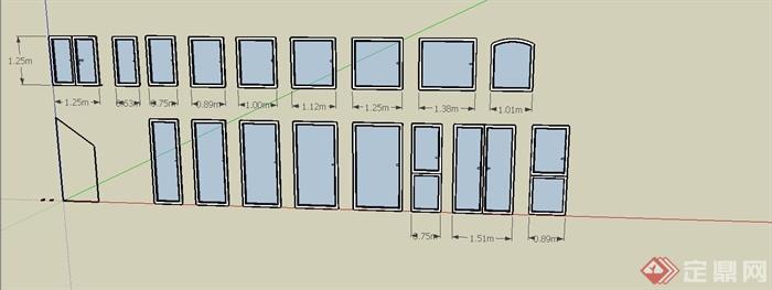 不同尺寸的窗户设计SU模型[原创]
