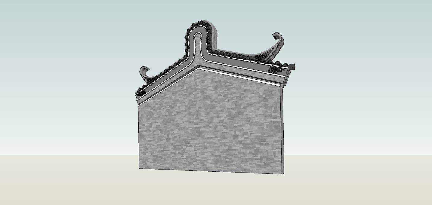 建筑构件-马头墙(81239)su模型下载