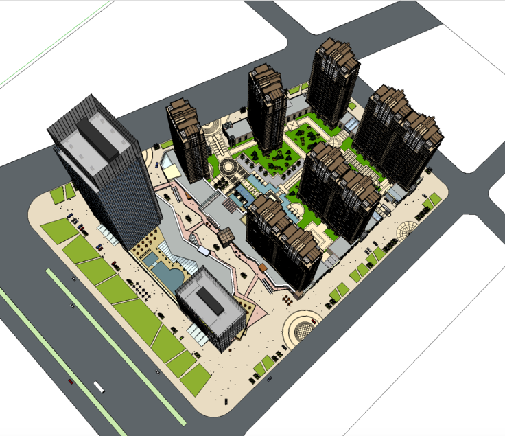 某住宅区和商业综合体SketchUp模型