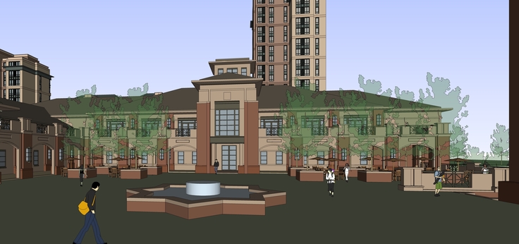 新古典风格公寓住宅小区规划设计方案sketchup模