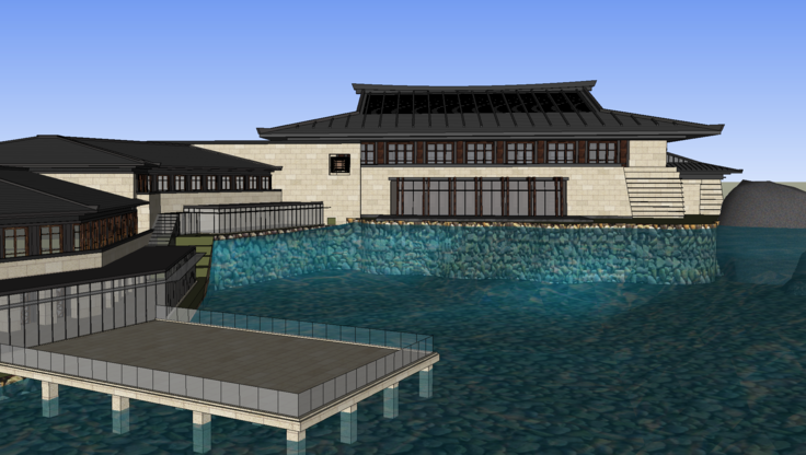 葫芦岛市国宾馆建筑方案SketchUp模型