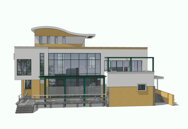 现代风格独栋别墅设计方案sketchup模型