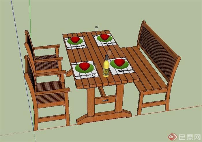 一套餐桌设计SU模型