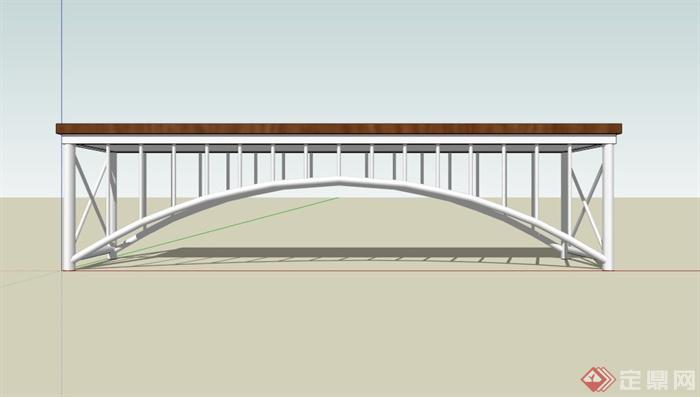 钢铁结构景观园桥设计SU模型[原创]