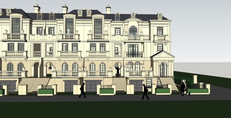 法式风格联排别墅sketchup模型