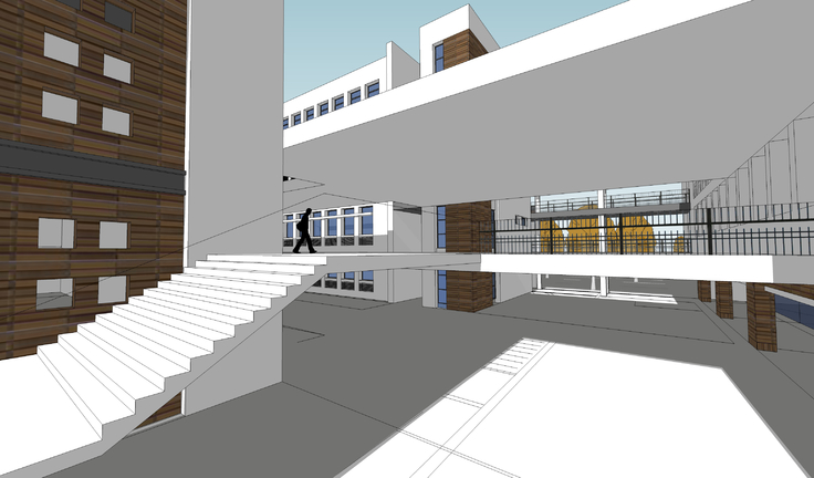 现代风格学校教学楼建筑方案sketchup模型