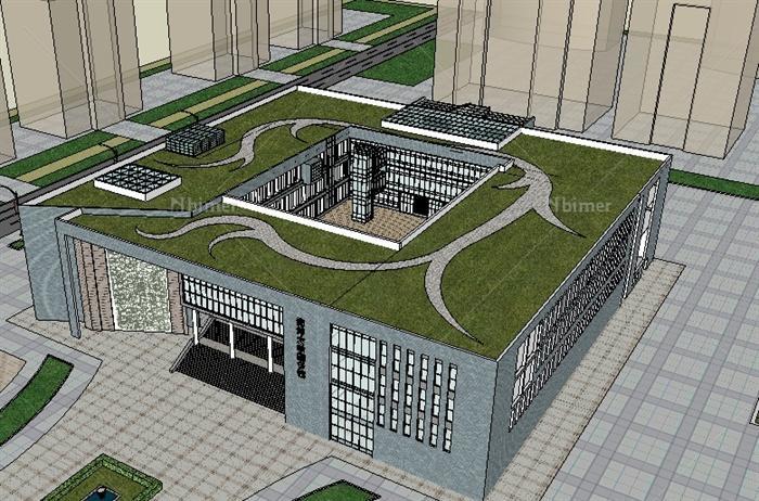 一個大學綜合圖書館sketchup精緻設計模型[原創]