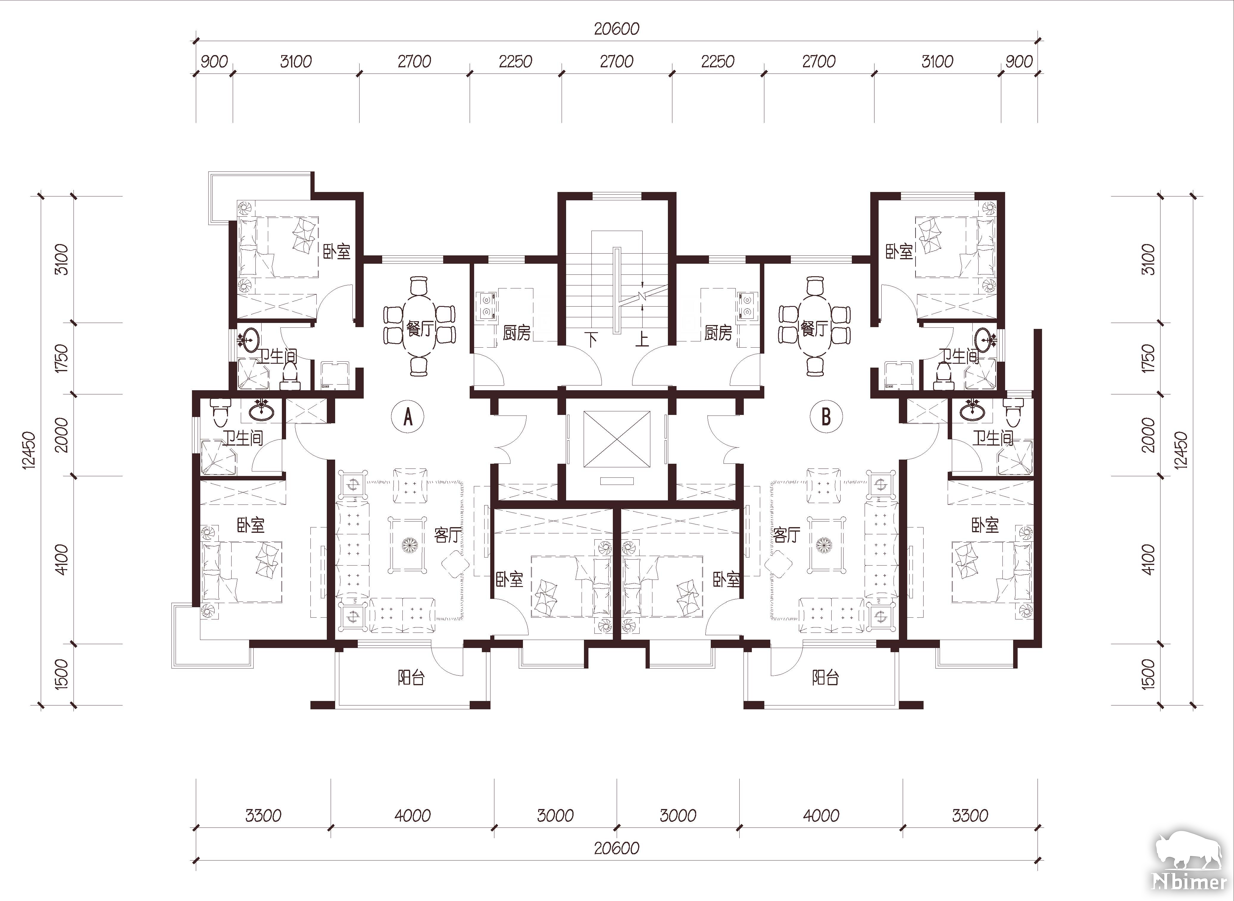 北京 城建琨廷 1梯2户 11层 户型