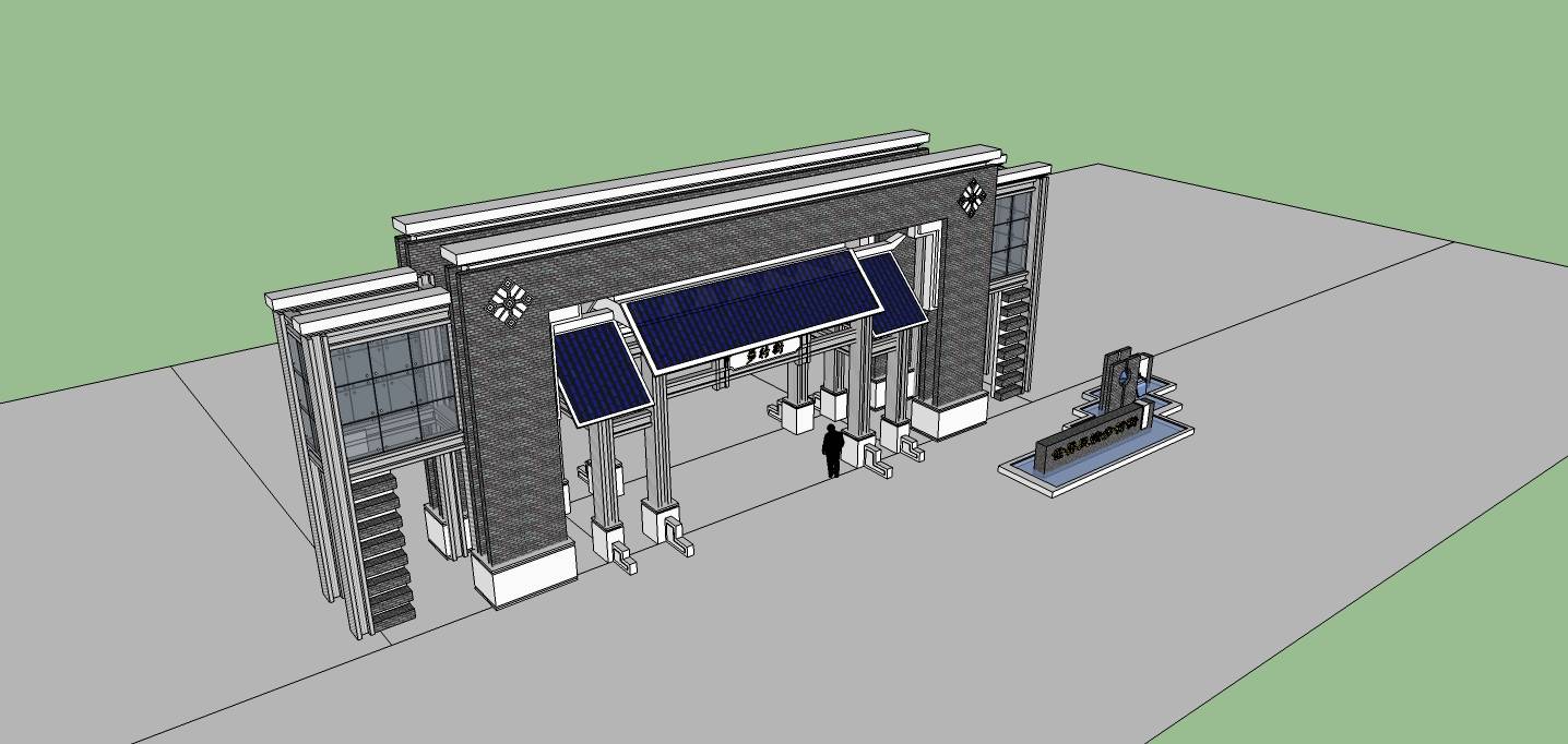 步行街入口大门(78079)su模型下载