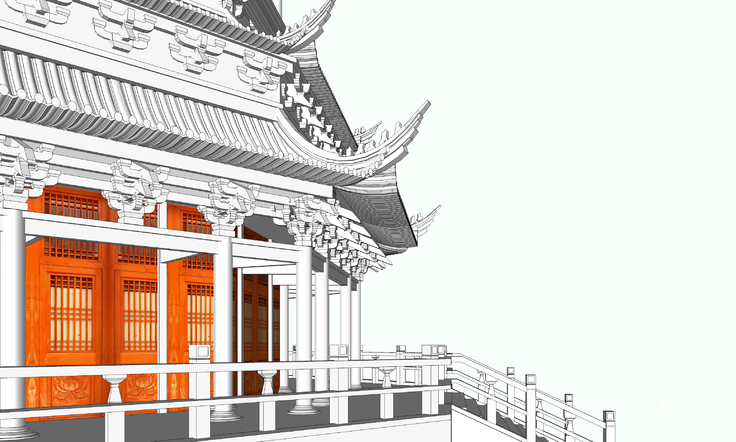 中式风格古塔设计sketchup模型