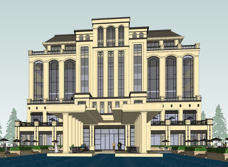 欧式风格高层酒店设计方案sketchup模型