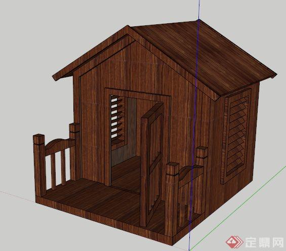 一间犬舍 狗屋设计su模型 Sketchup模型库 毕马汇nbimer