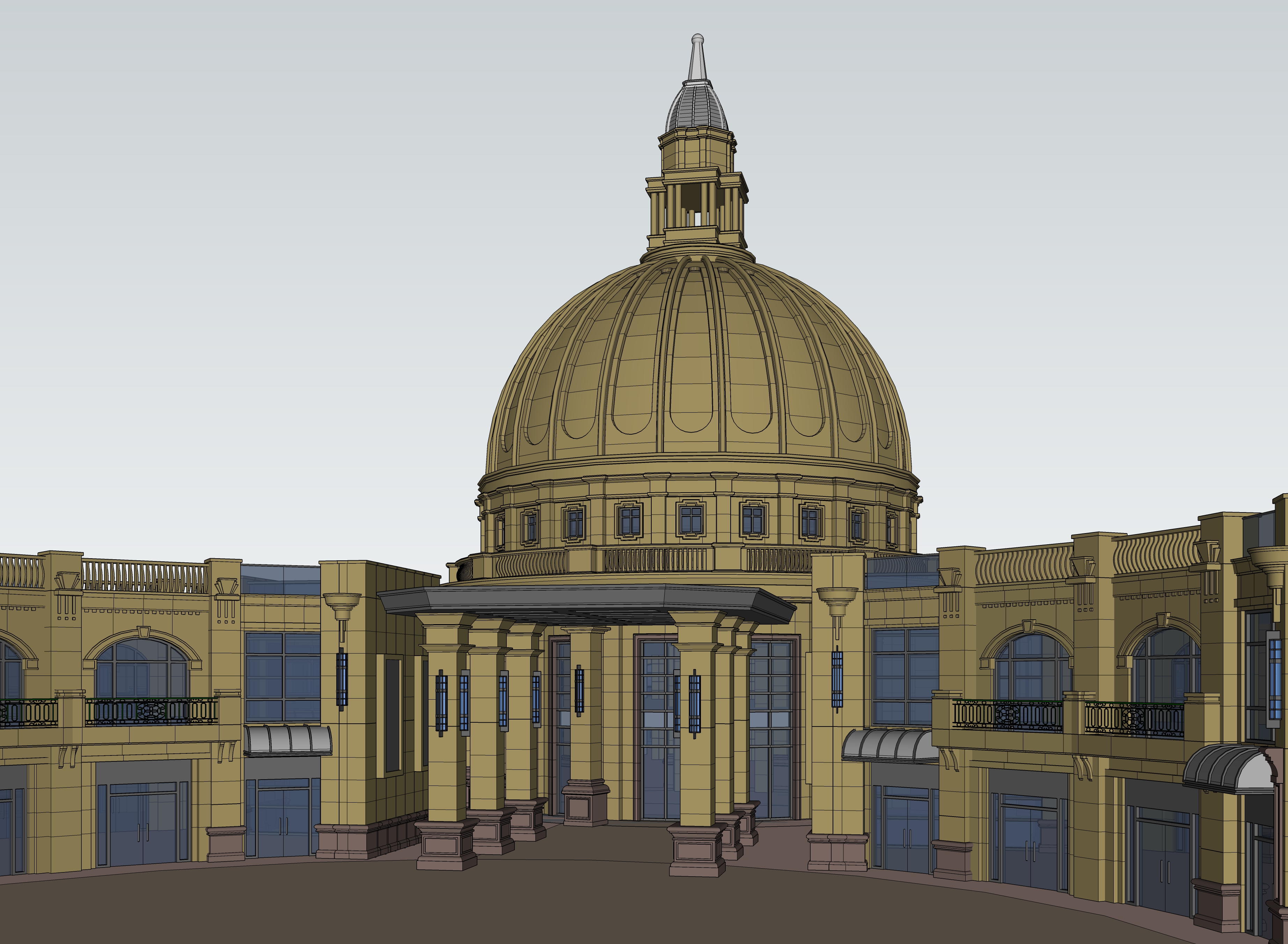 欧式古堡公共建筑sketchup模型