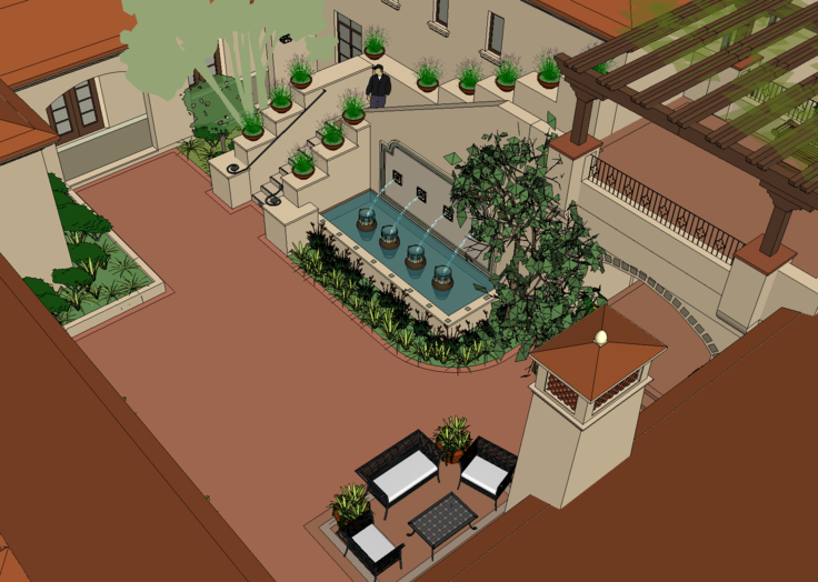 欧式风格高层住宅及别墅区SketchUp 模型