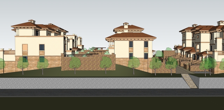 欧式古典风格别墅住宅建筑sketchup模型