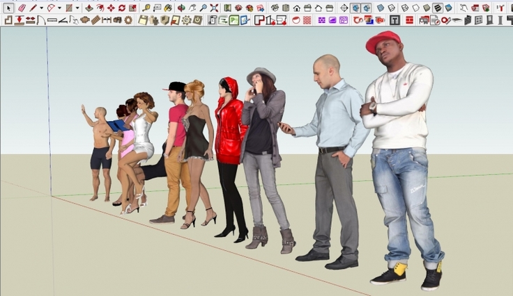 [人物模型] NEW!-提供第二组精选3D SketchUp人物