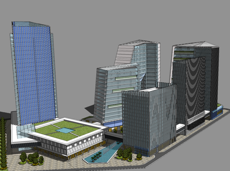 现代风格城市综合体SketchUp模型