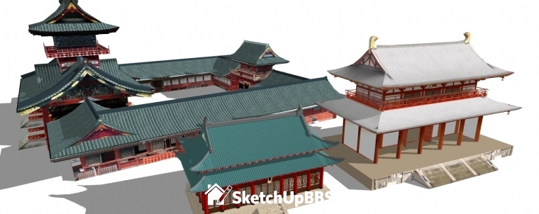 皇宫古建筑提供SketchUp模型下载分享带截图预览