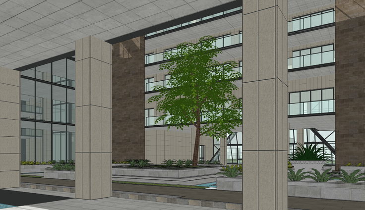 现代风格办公楼sketchup模型