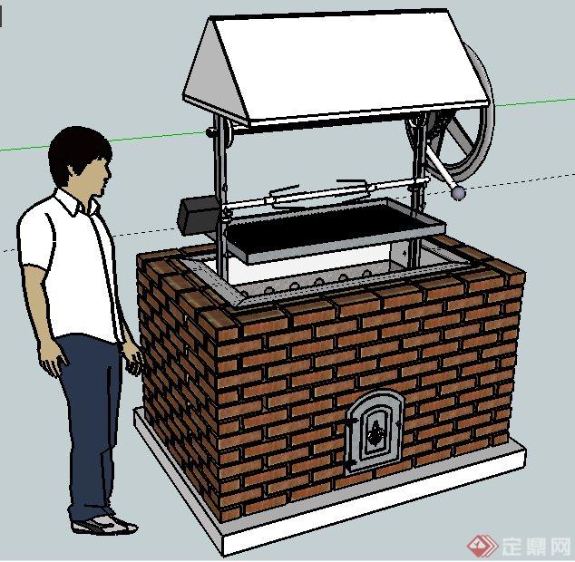 某现代风格烧烤架su模型素材