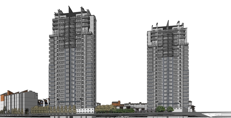 中式风格高层住宅小区规划设计方案sketchup模型