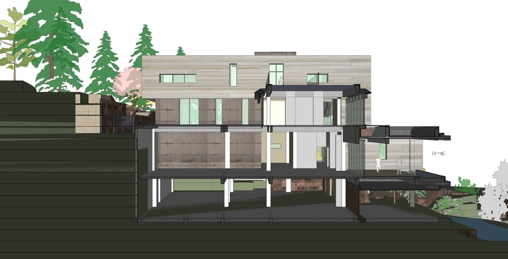 现代风格山地别墅设计sketchup模型