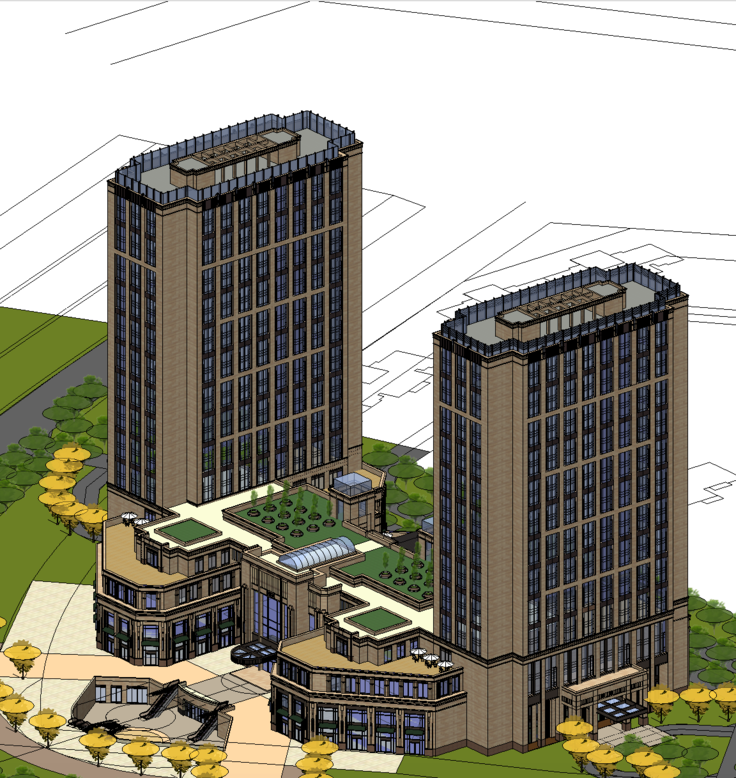 新古典风格办公楼及幼儿园SketchUp模型