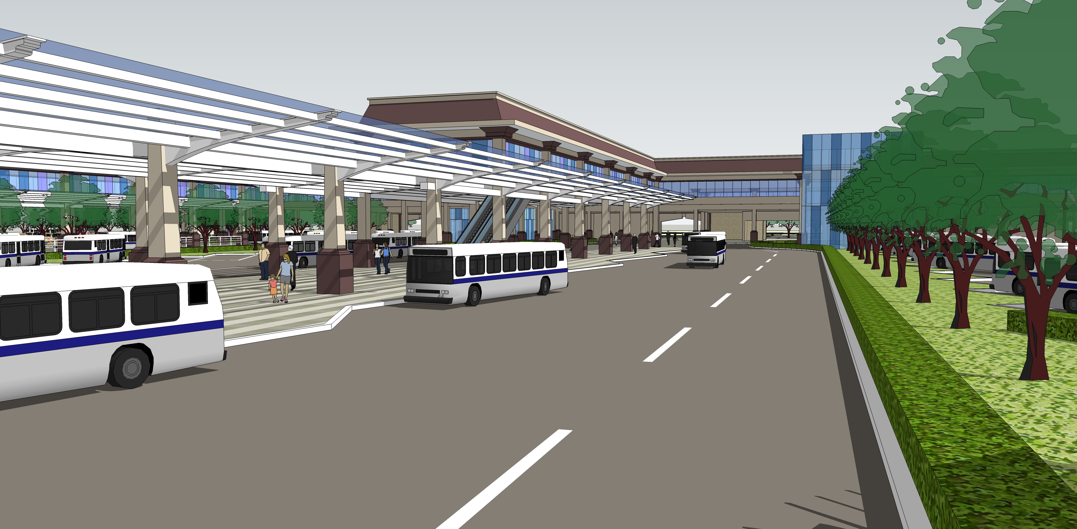 客运长途汽车站设计方案sketchup模型