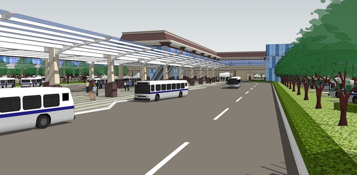 客运长途汽车站设计方案sketchup模型
