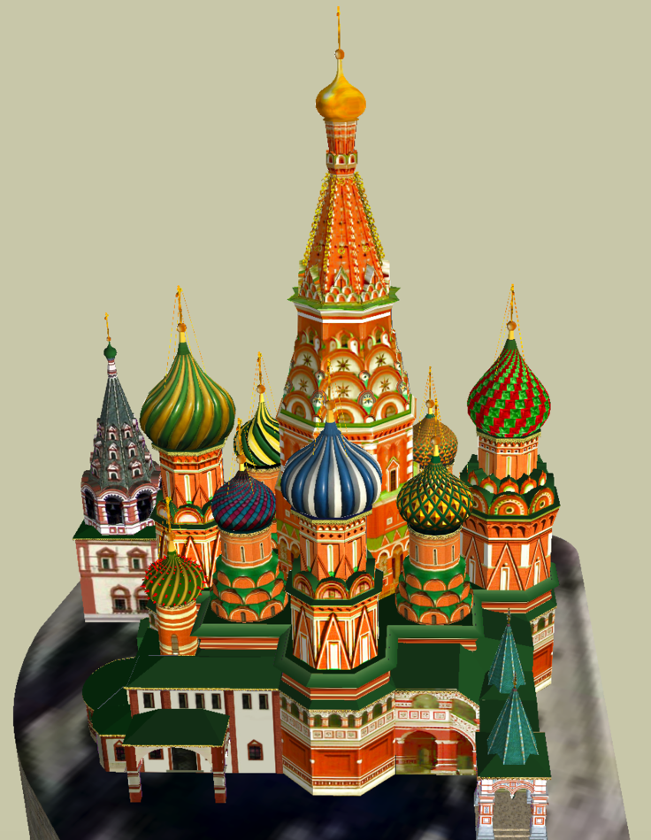 东正教风格洋葱顶大教堂SketchUp 模型
