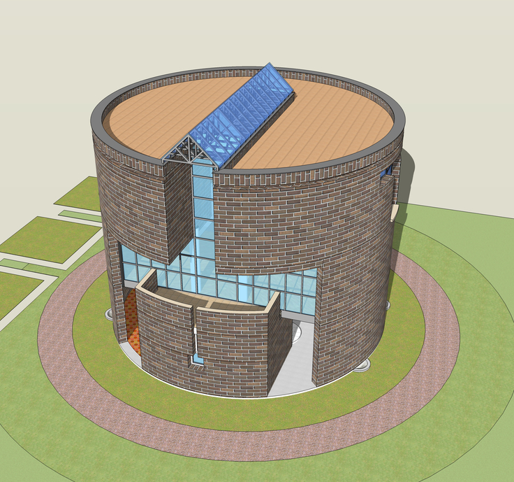 马里奥.博塔—圆房子sketchup模型