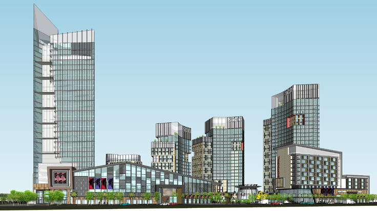 大型商贸中心与高层写字楼项目sketchup模型