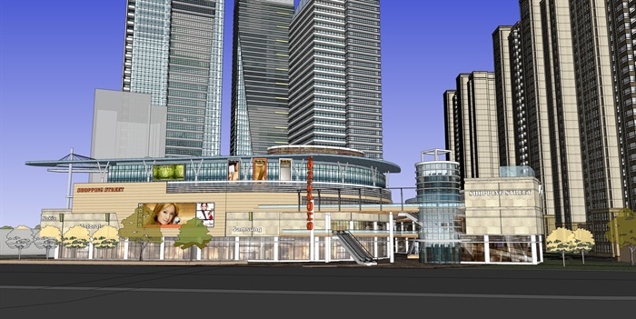 某中标商业综合体、住宅楼详细su模型[原创]